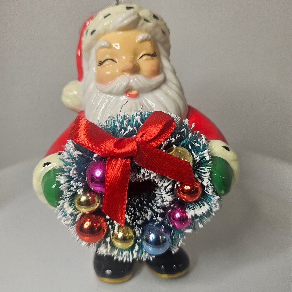 2022 Retro Jolly Santa Porcelain Hallmark Keepsake Special Edition Ornament # QX